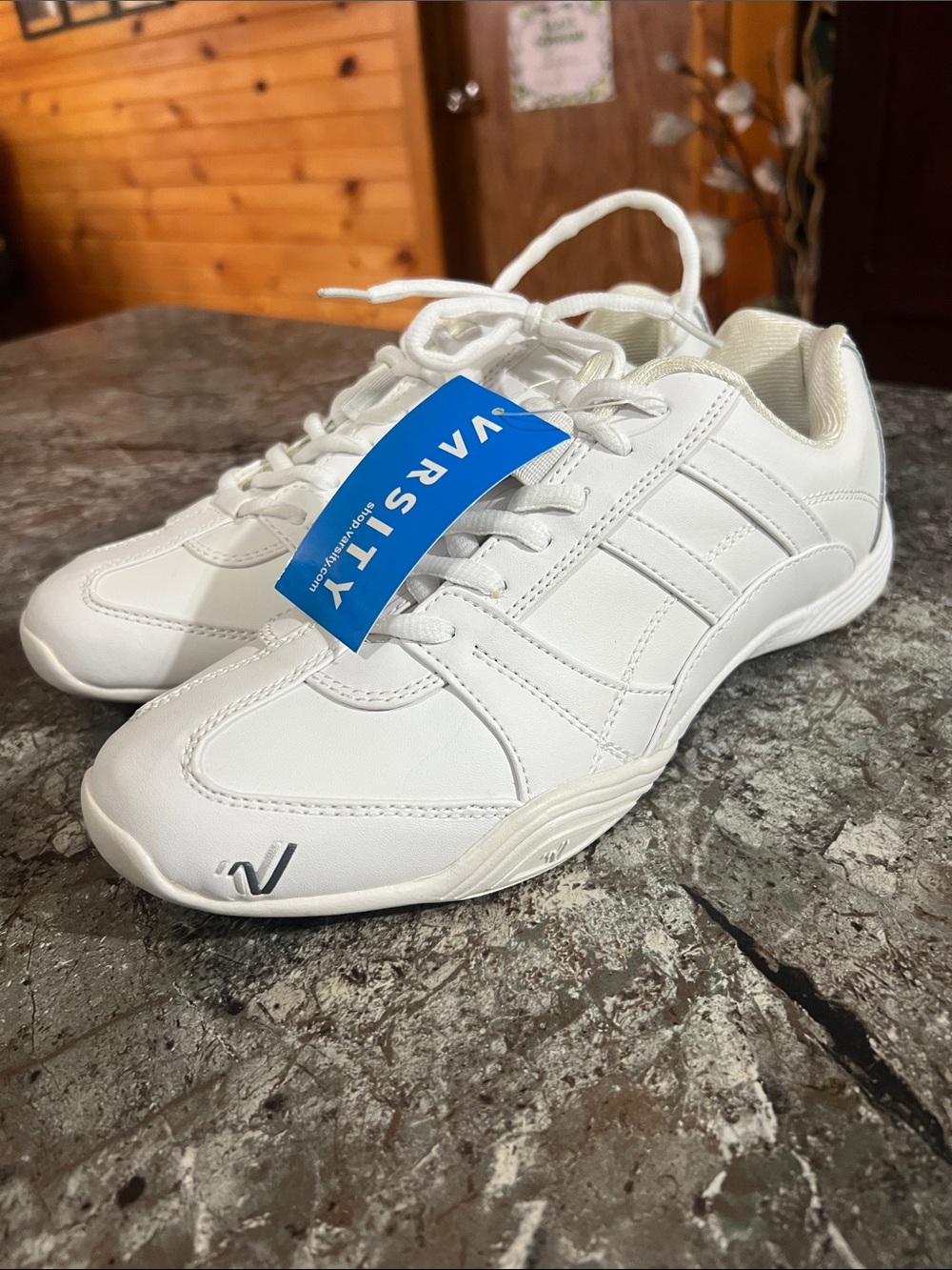 Varsity White Women's Athletic Sneakers - Picture 3 of 4